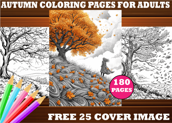 180 Autumn Coloring Pages for Adults: A Creative Escape into Fall