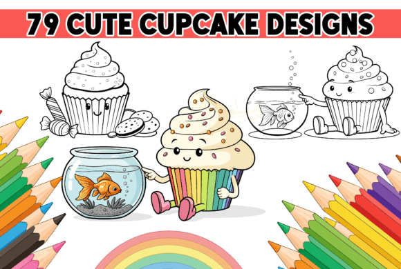 79 Cute Cupcake Designs for Coloring