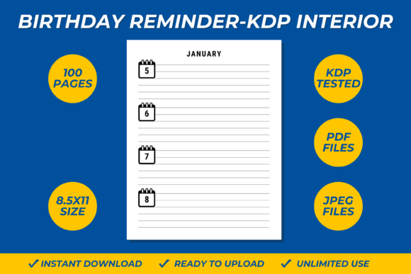 Birthday Reminder Book KDP 8.5X11 Inches: A Practical Tool for Organized Celebrations