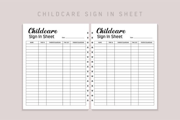Childcare Sign in Sheet KDP Interior: A Practical Tool for Childcare Providers